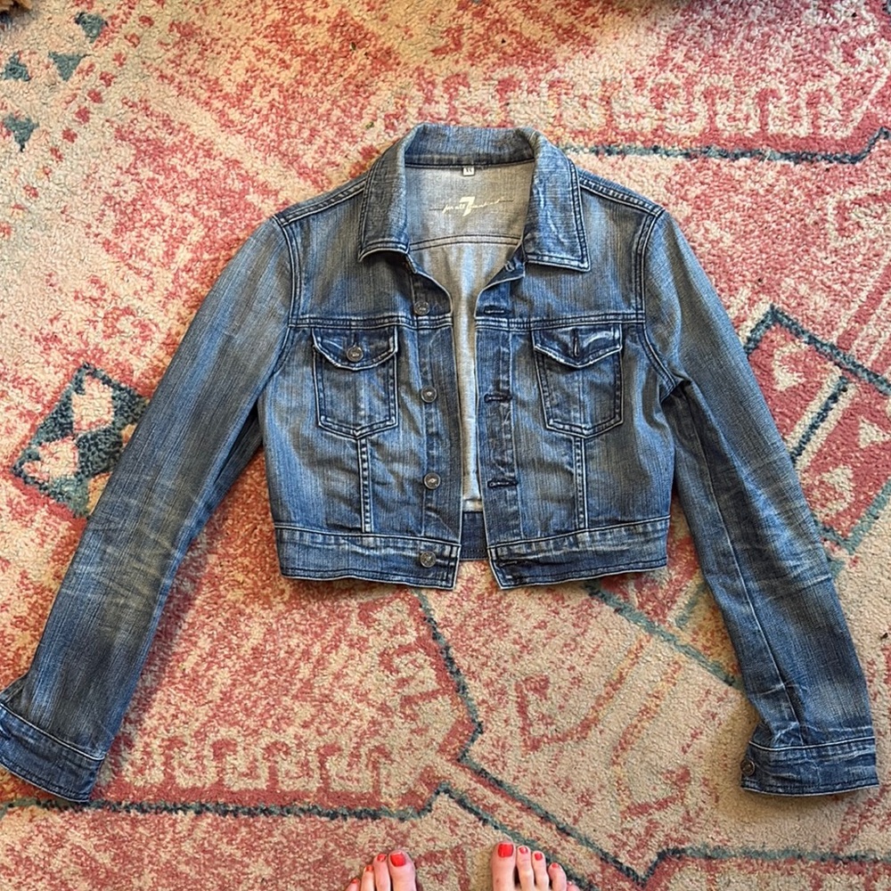 7 For All Mankind Cropped Denim Jacket